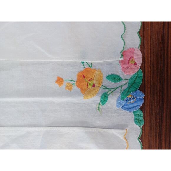 Handmade couch sofa back cover Cloth Flowers Floral Napkins Vintage Lot Of 4 - Picture 6 of 11